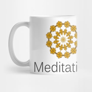 Meditation Mandala Symmetric Flower Pattern Mug